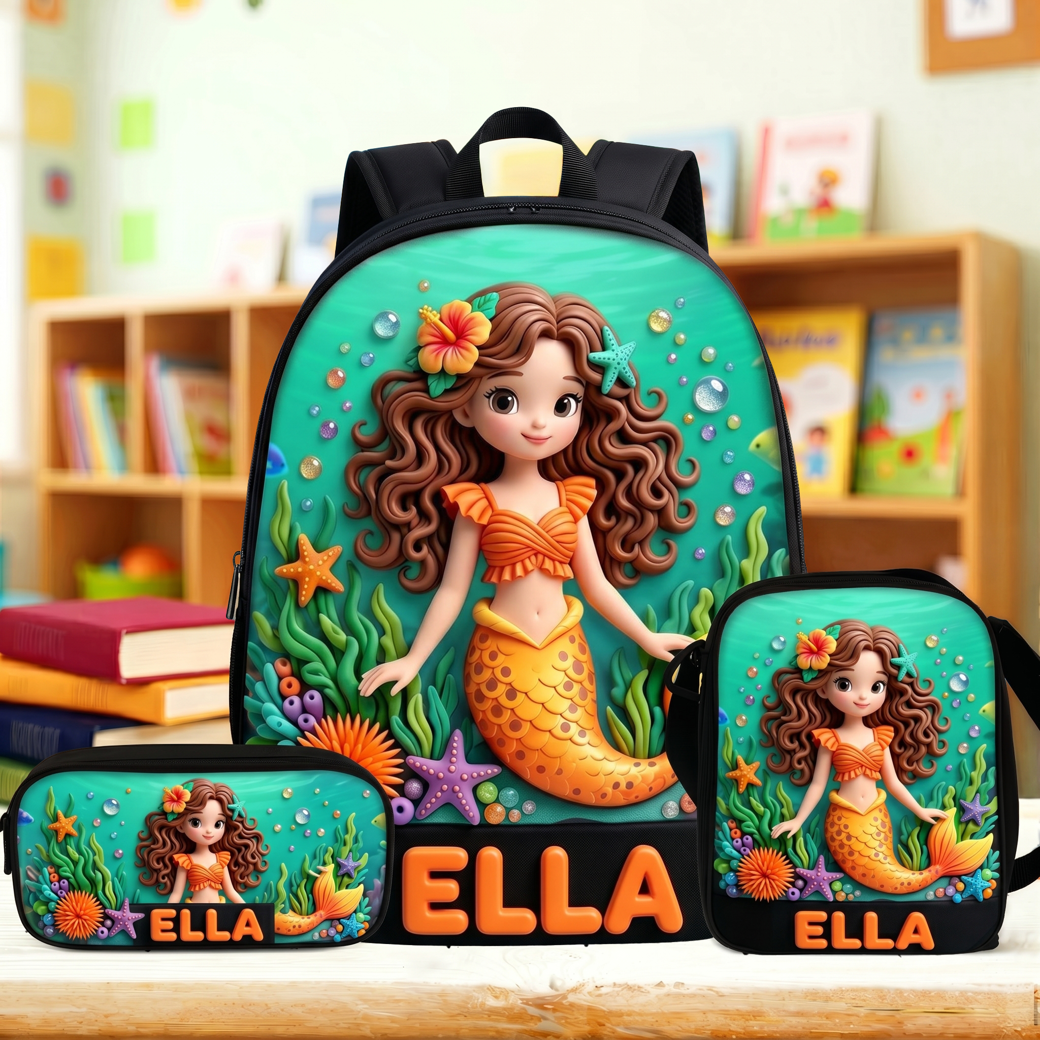 Personalized Princess Glitter Backpack Set | CWPack368
