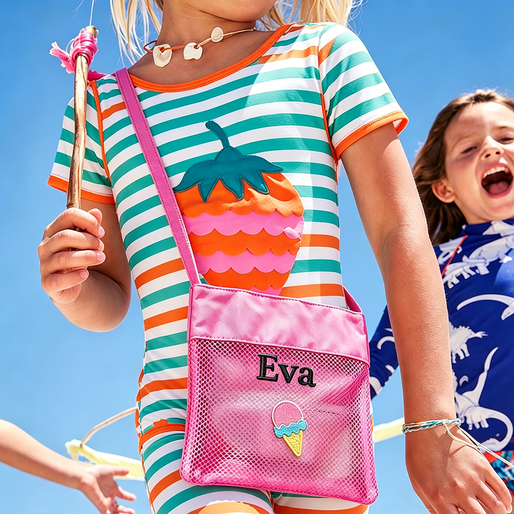 Personalized Embroidered Mesh Beach Bag For Kids | CWBeach252