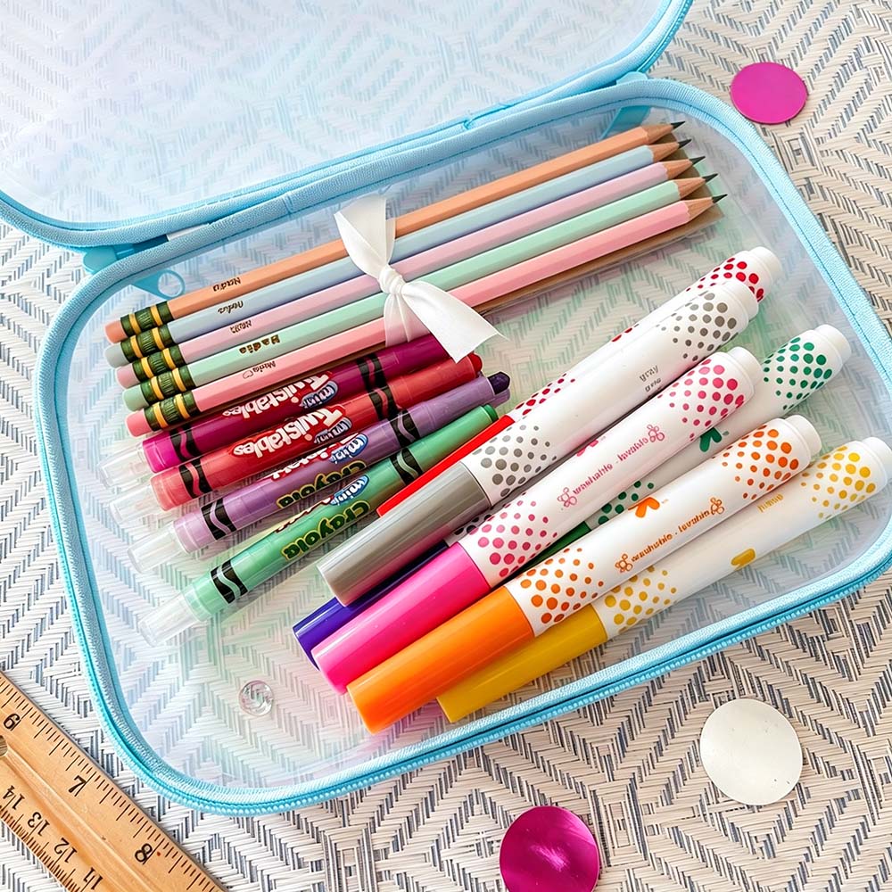 Personalized Kids Cute Doodle Hard Shell Zipper Pencil Box | CWPack375