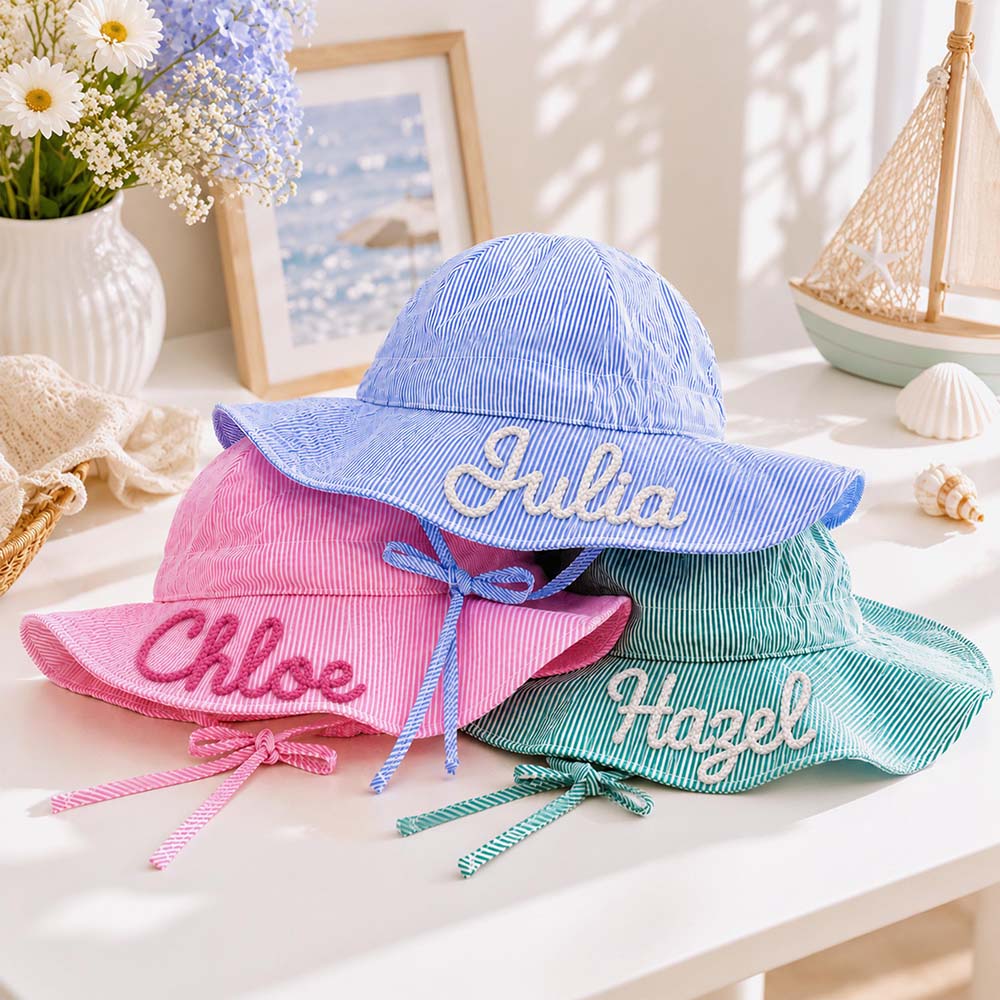 Personalized Lovely Baby Striped Sun Hat | CWBeach257