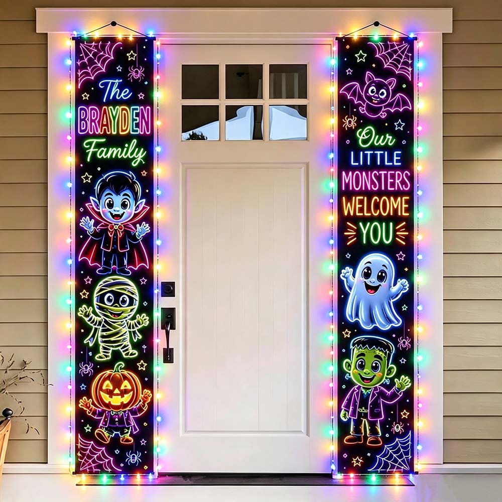 Personalized Halloween Family Name Door Banners | CWHalloween113
