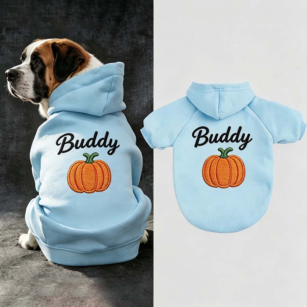 Personalized Embroidered Dog Hoodie with Halloween Icon | CWHalloween124