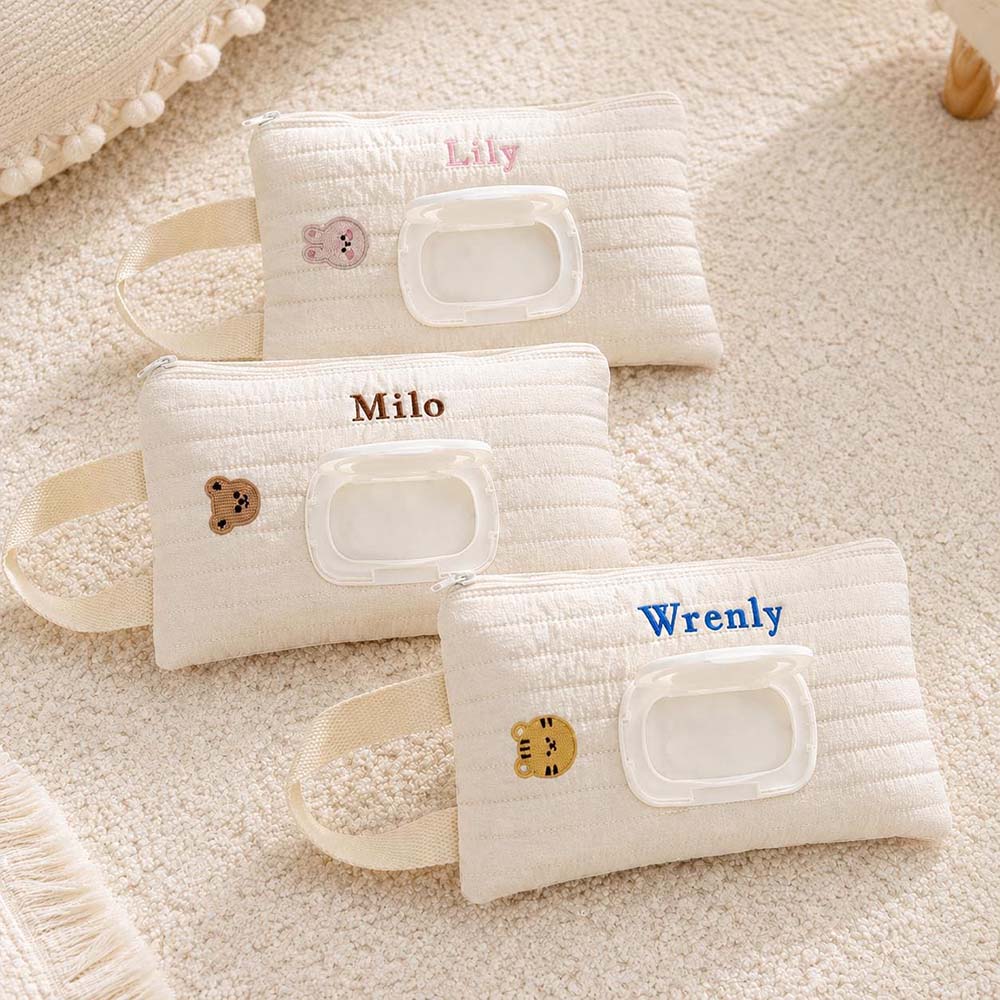 Personalized Embroidered Quilted Baby Wipe Pouch | CWBaby530