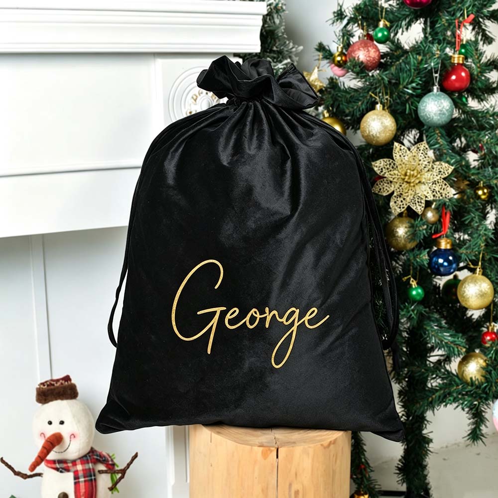 Personalized Custom Name Christmas Velvet Gift Bag | MCGift395