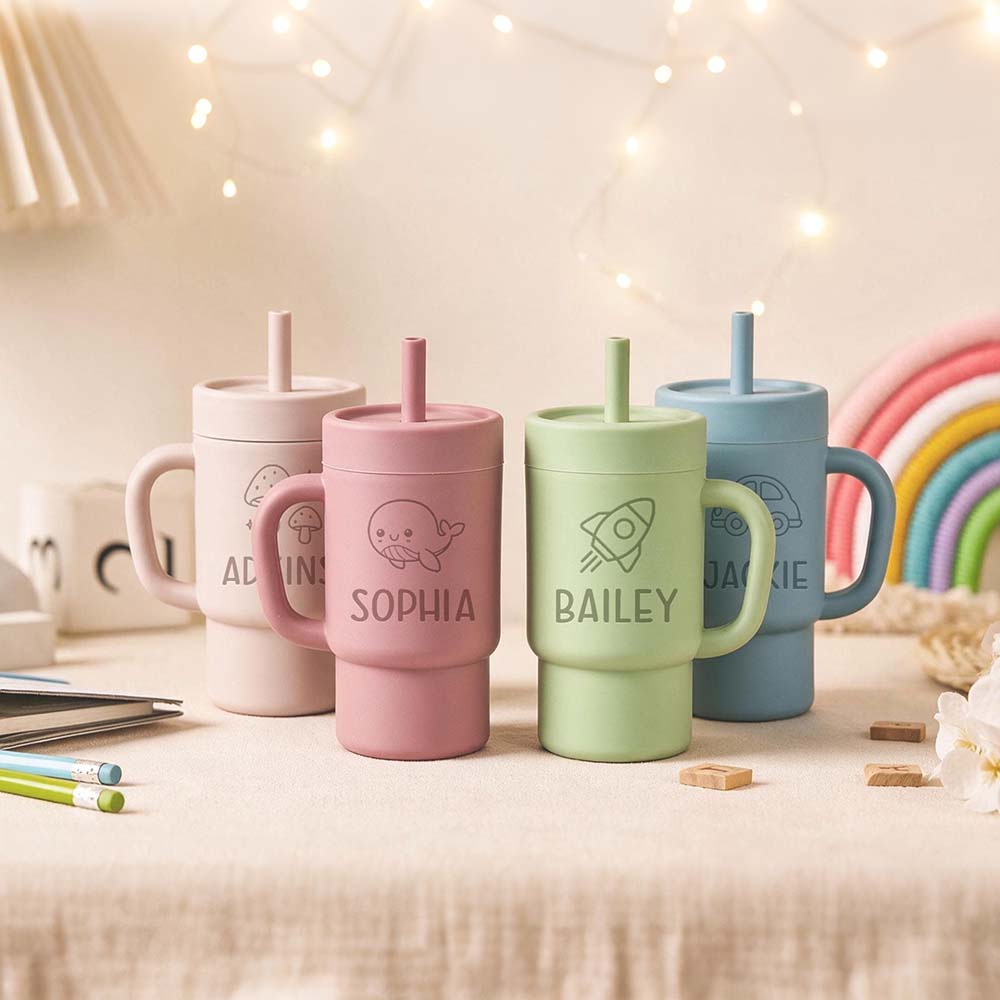 Personalised 10oz Stainless Steel Sippy Cup for Kids | KidCup10