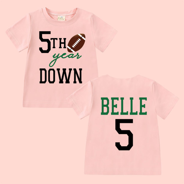 Personalized Three Year Down Football Birthday T-Shirt | inBirth21