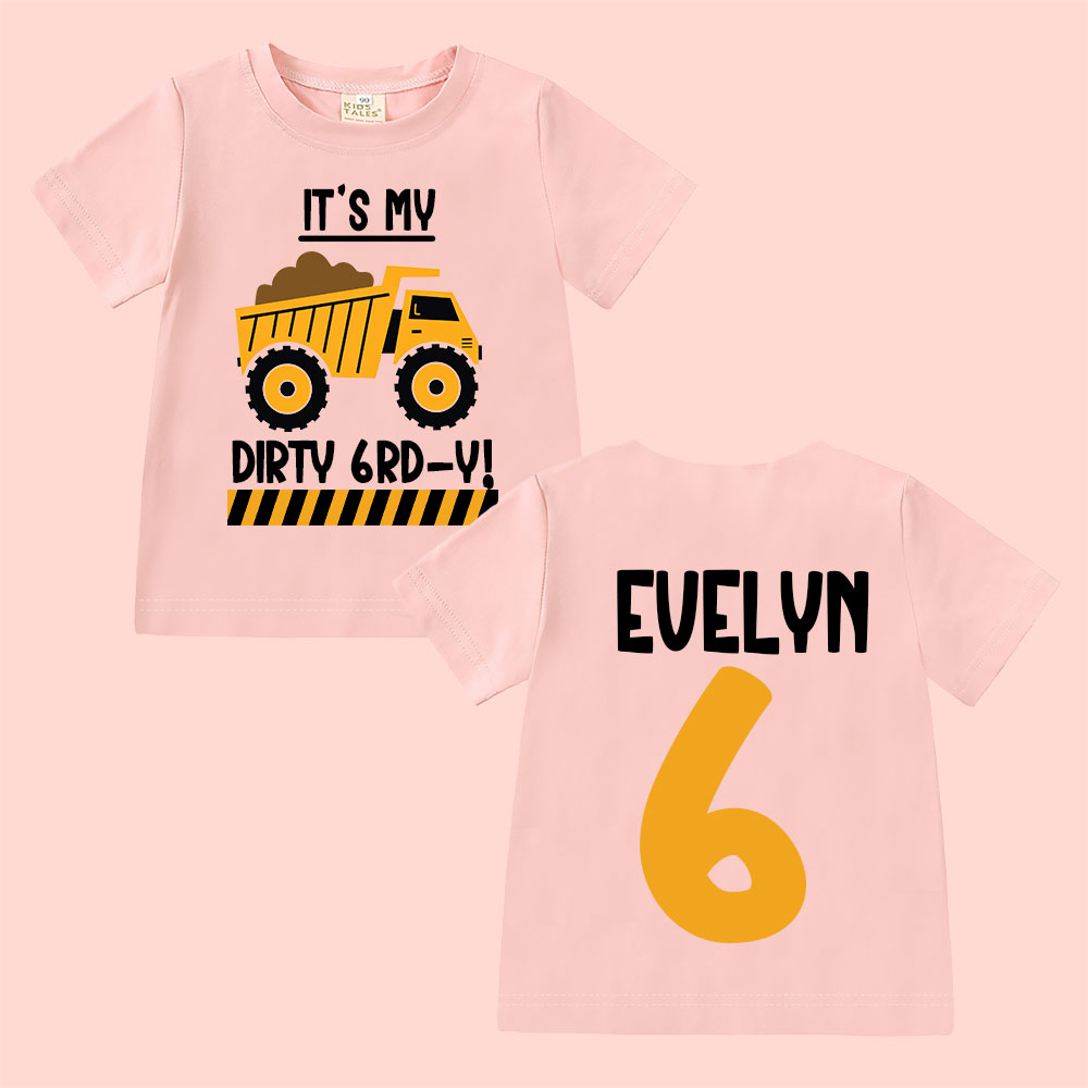 Personalized Truck Construction Dirty Birthday T-Shirt | inBirth25