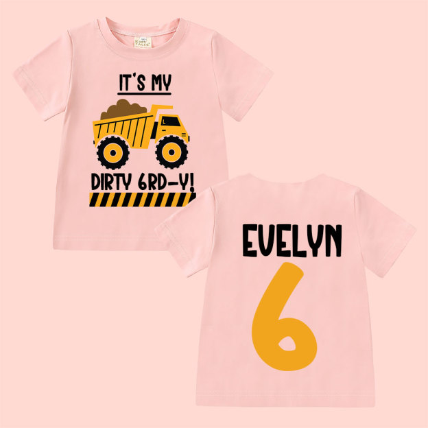 Personalized Truck Construction Dirty Birthday T-Shirt | inBirth25