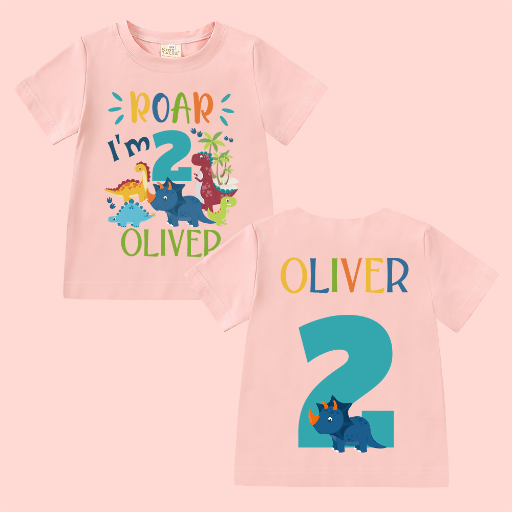 Personalized Dinosaur ROAR Party Birthday T-Shirt | inBirth02