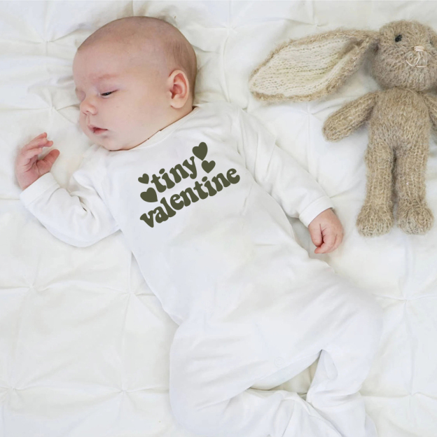 Personalized Baby First Valentine Ropmer and Hat Set | CWBaby144