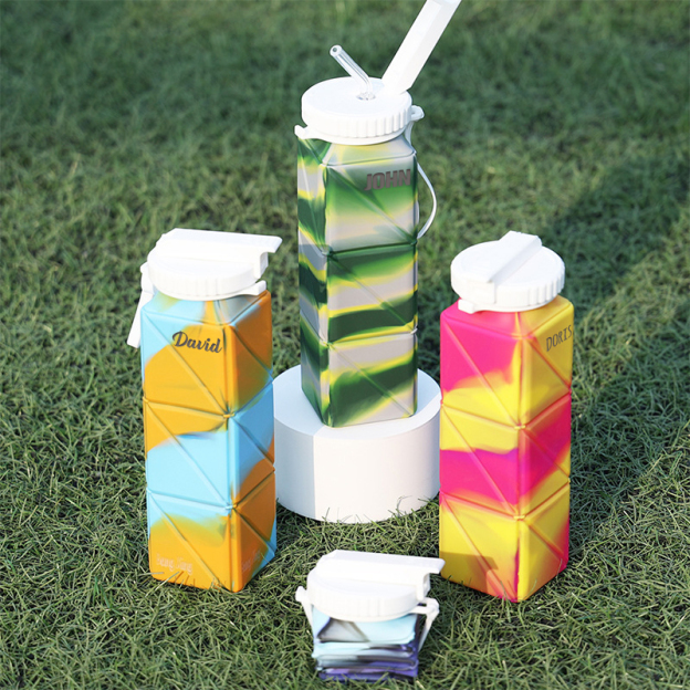 Personalised BPA Free 20oz Food Grade Silicone Foldable Water Bottles | YouBottle80