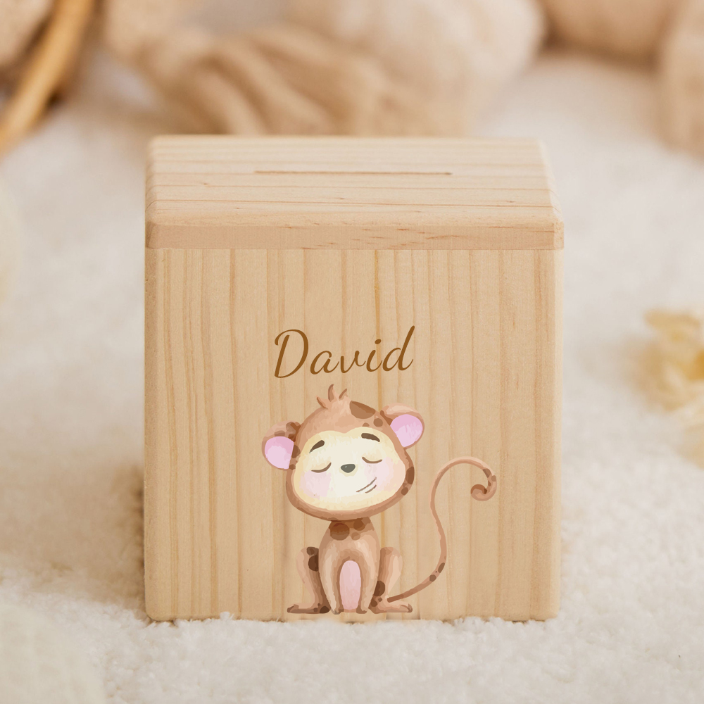 Personalized Kid Cute Animal Wooden Money Boxes