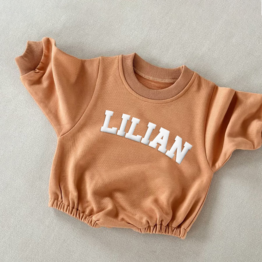 Personalized Puff Name Baby Color Sweatshirt Bodysuit | CWBaby90