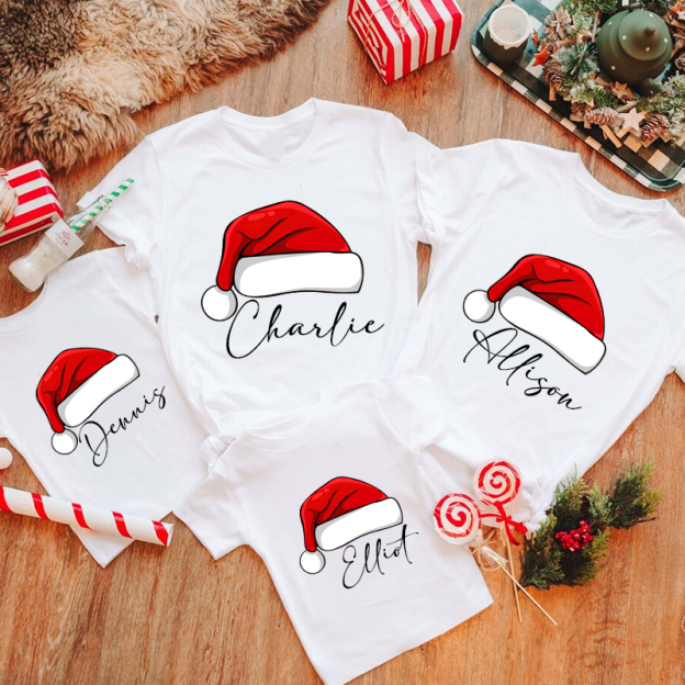 Personalized Family Christmas Monogrammed Name T-Shirt| Match0415