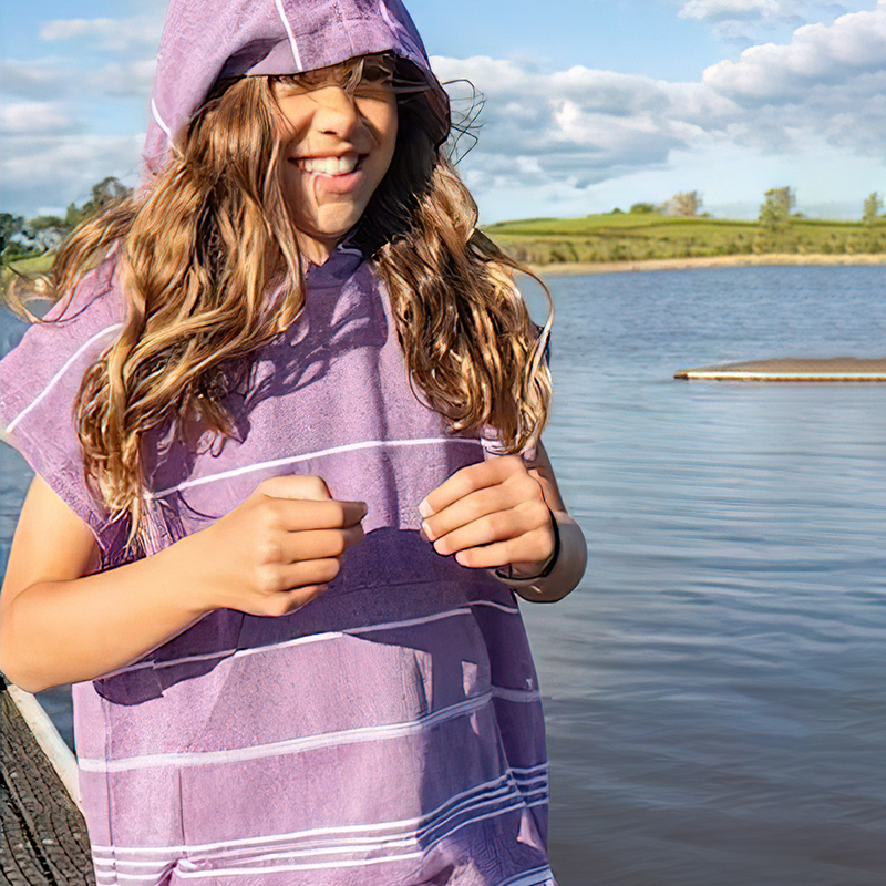 Personalized Turkish Beach Towel with Hoodie Kid & Adult | KKTowel55