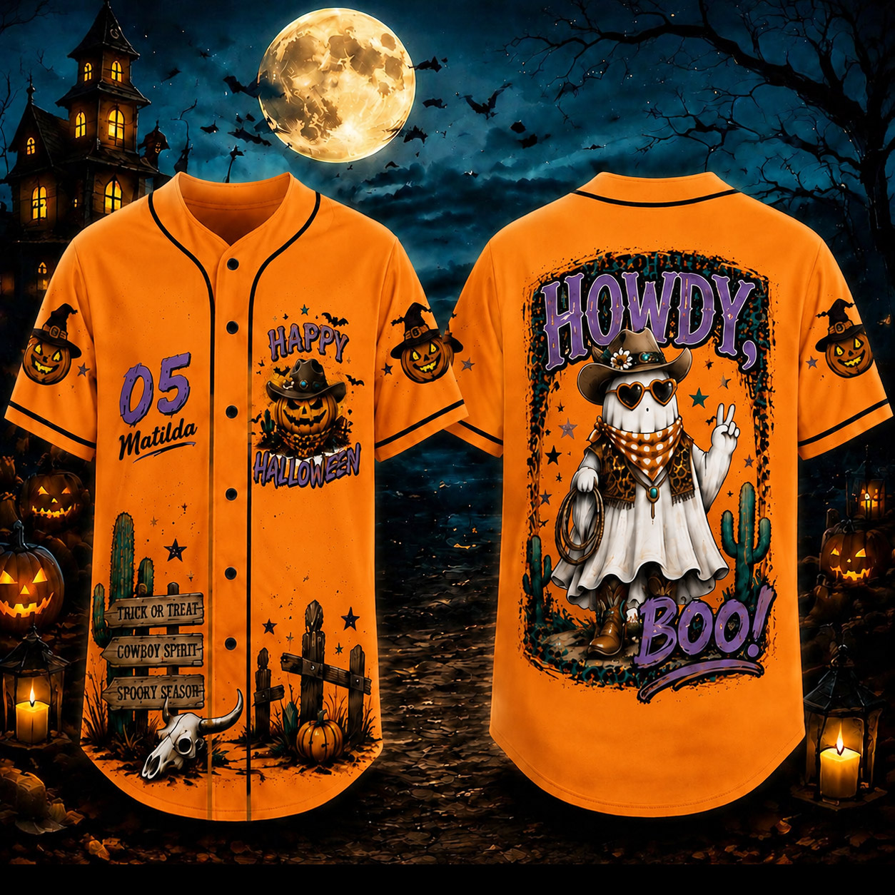 Personalized Halloween Button Up Baseball Jersey For Kid & Adult | CWHalloween104
