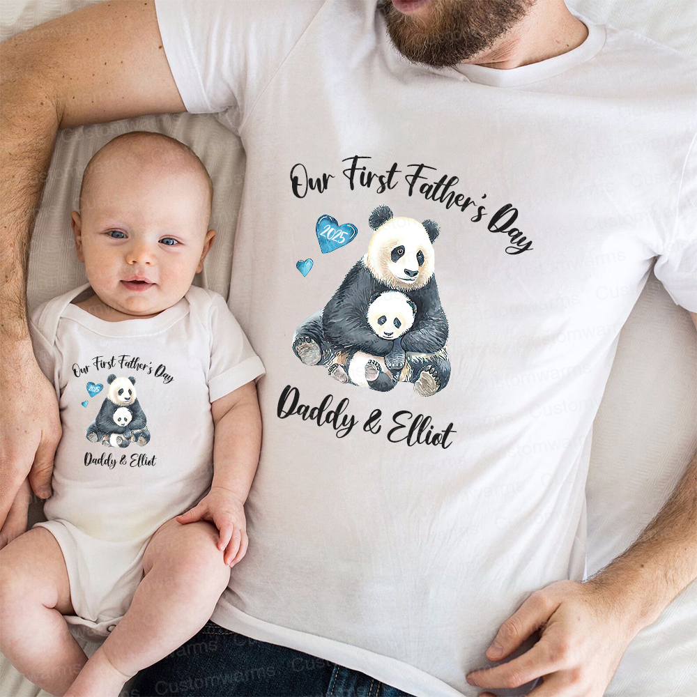 Personalized First Father's Day Daddy and Baby Outfit | CWFamily94