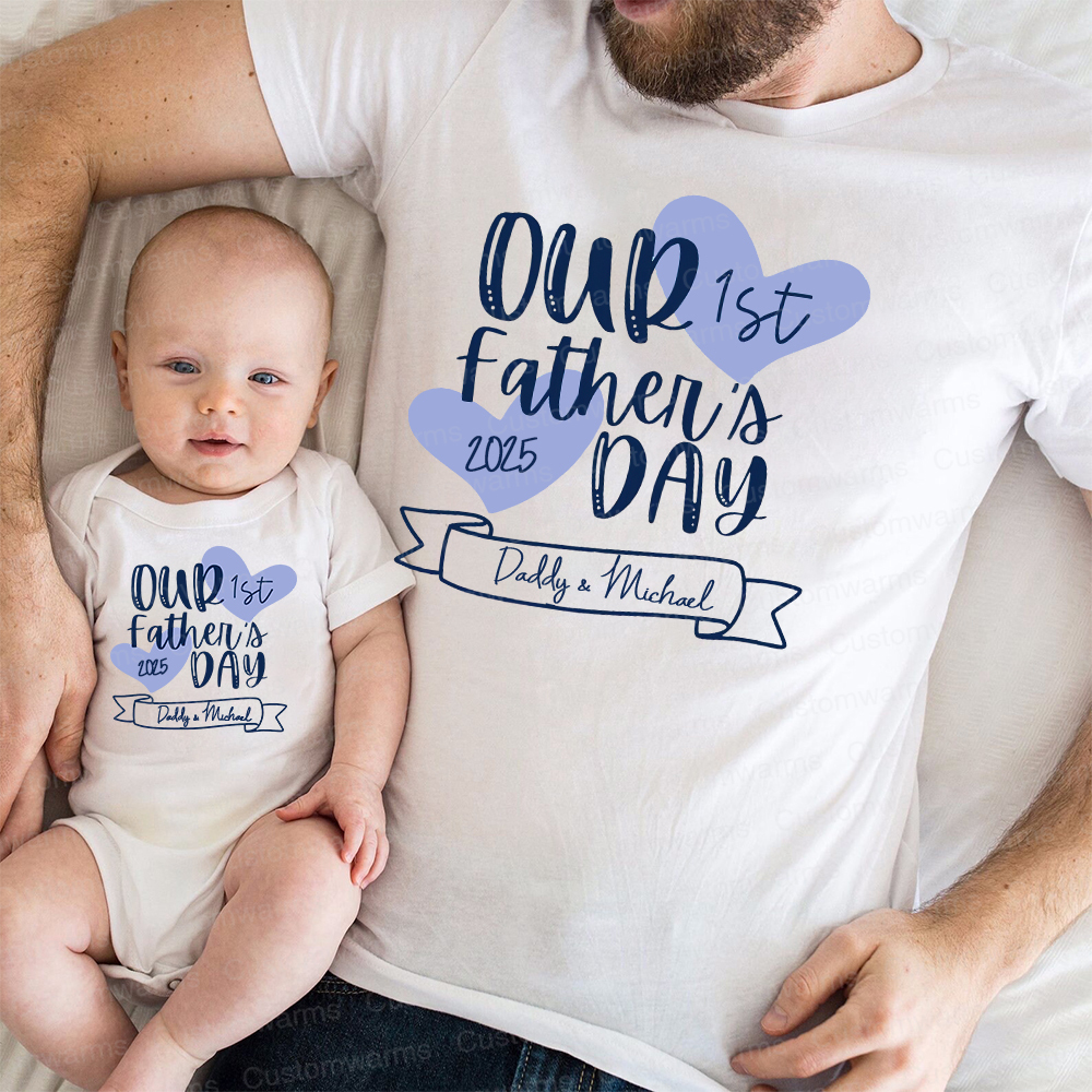 Personalized First Father's Day Daddy and Baby Outfit | CWFamily99