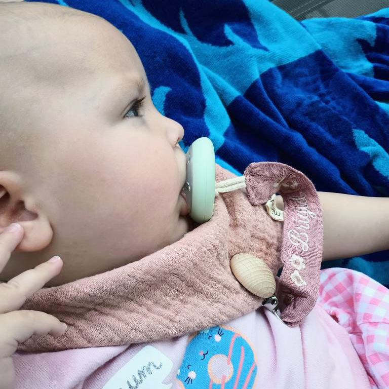 Personalized Baby Embroidered Pacifier Strap with Name | CWToy129