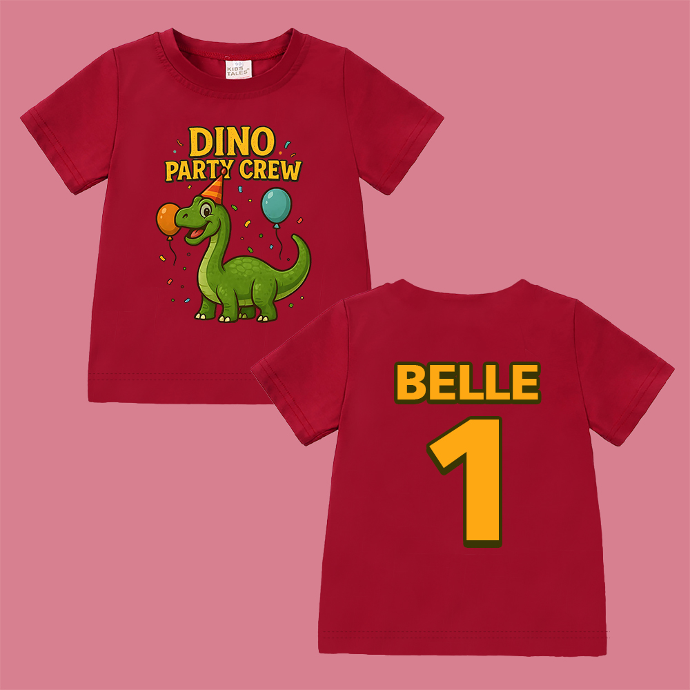 Personalized Dinosaur Party Birthday T-Shirt | inBirth34