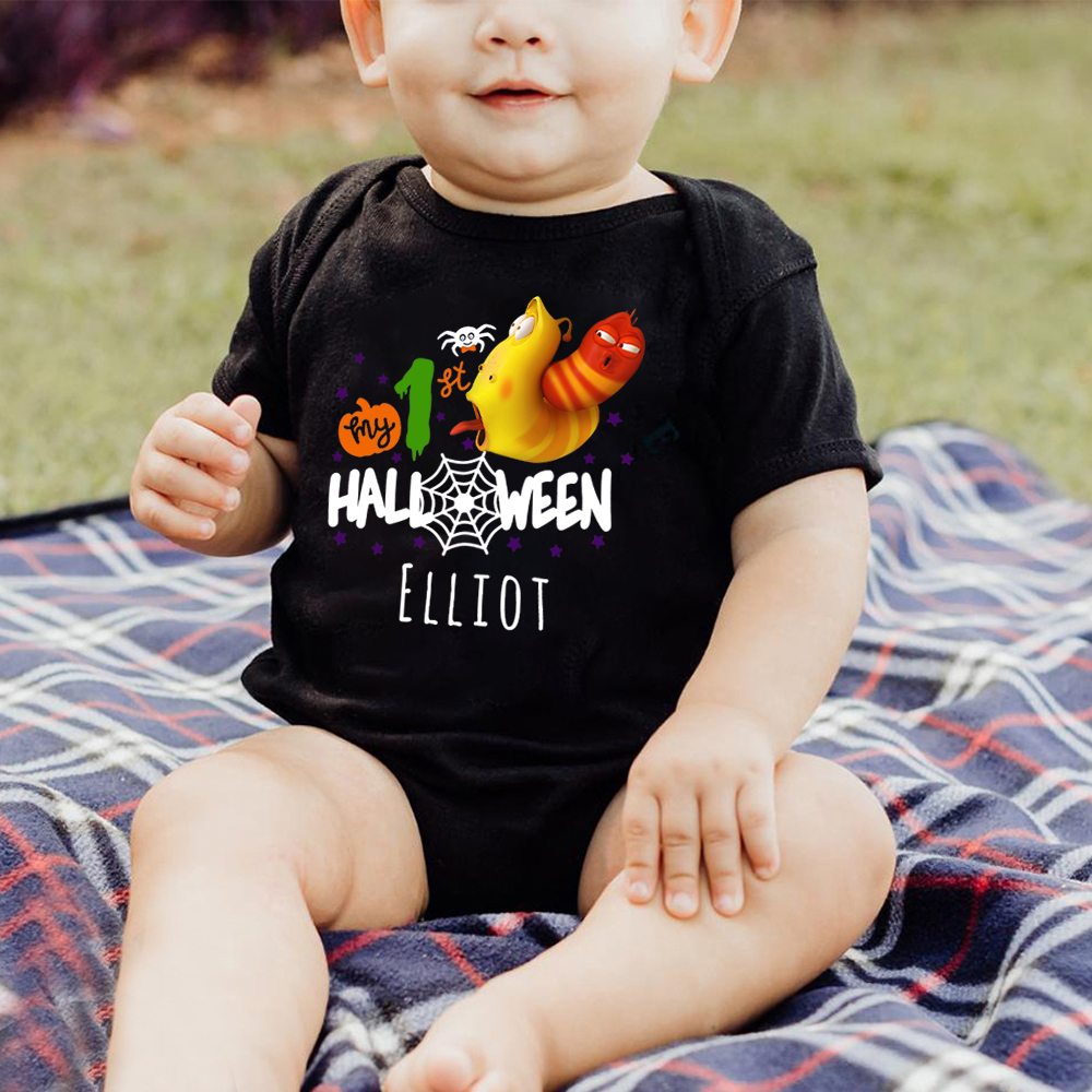 Personalized Larva's Halloween Funny Baby Romper | Larva01