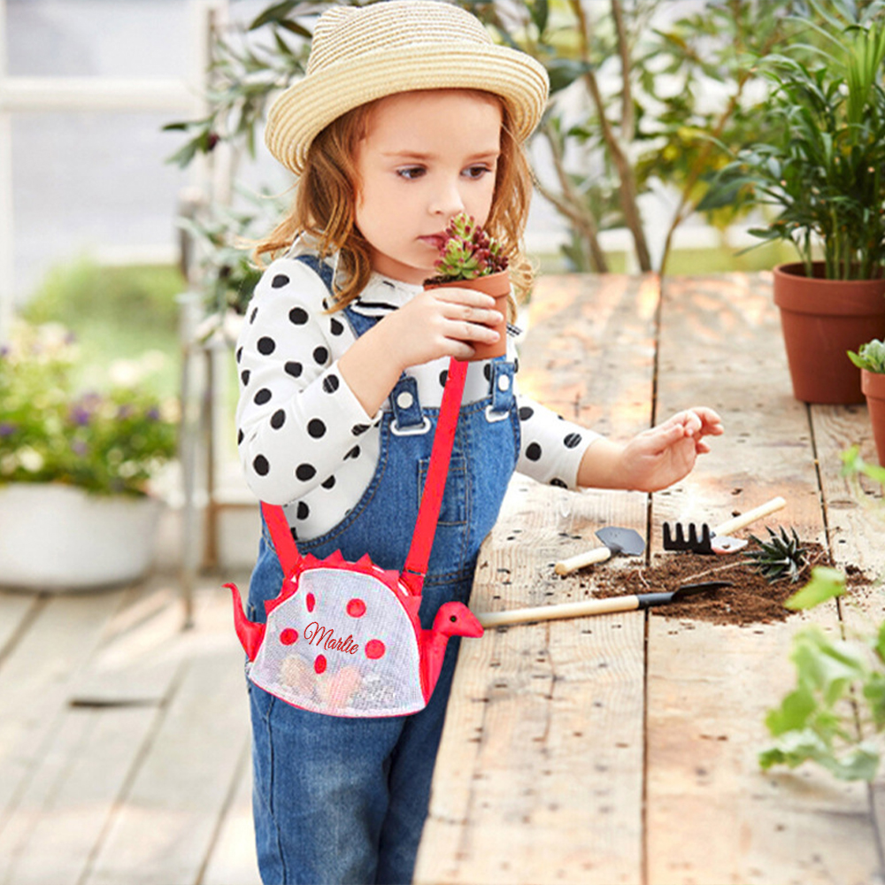 Personalized Embroidery Dinosaur Seashell Zipper Mesh Beach Bag | CWBeach102