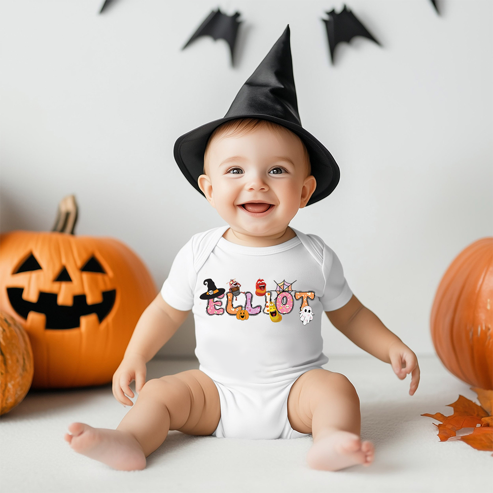 Personalized Larva's Halloween Funny Baby Romper | Larva15