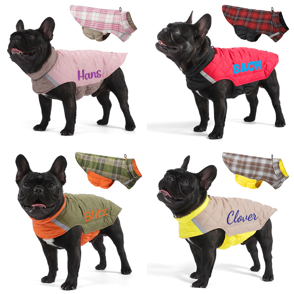 Personalized Pets Reversible Warm Chalet Jacket | BKPet208