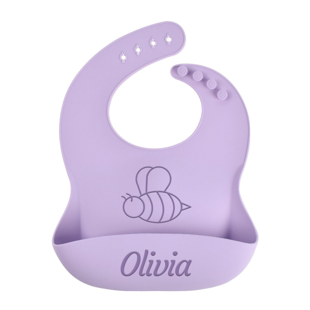 Personalized Baby Reusable Food Grade Silicone Bib | CWBaby299