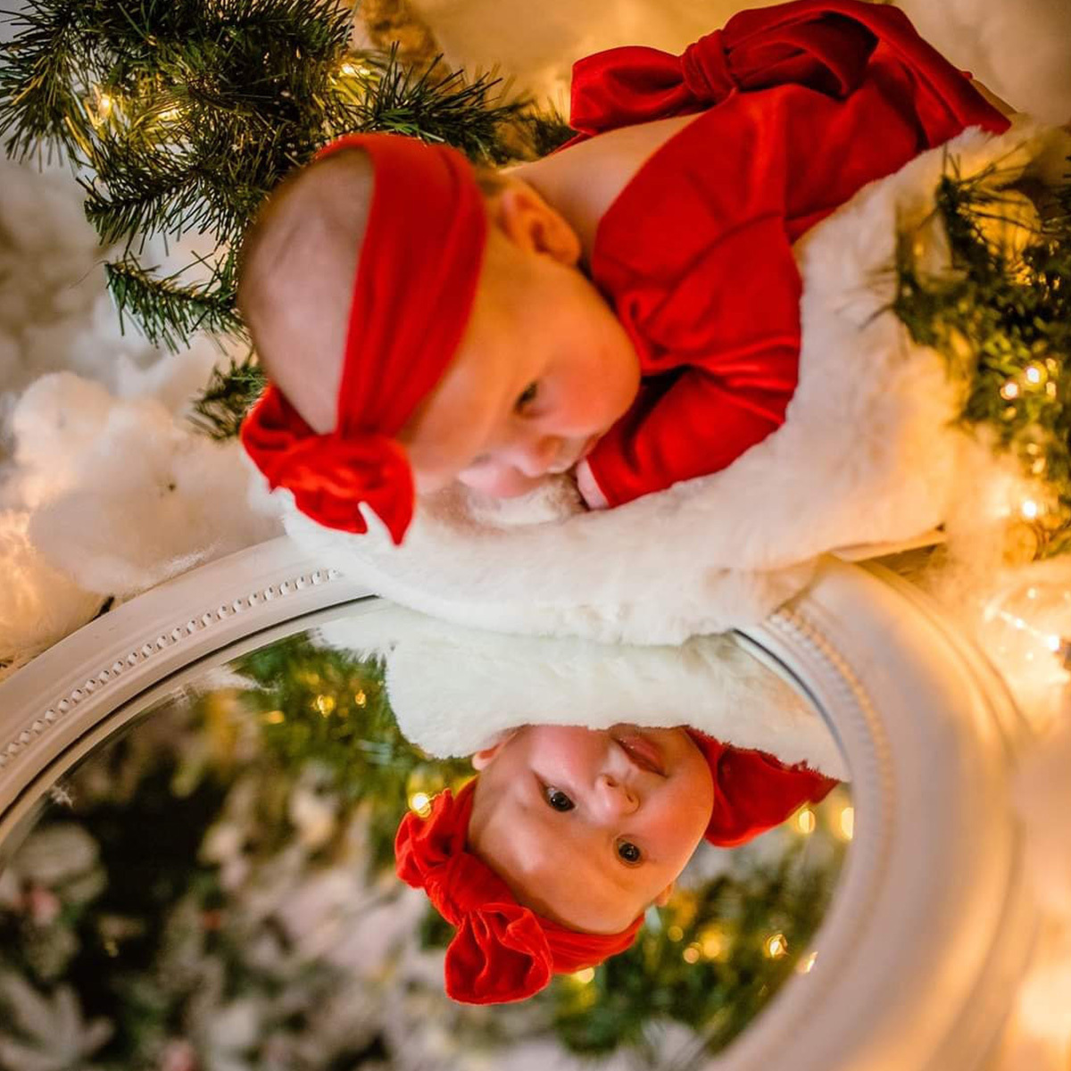 Personalized Newborn Girl Christmas Red Velvet Photo Outfit | MCGift151