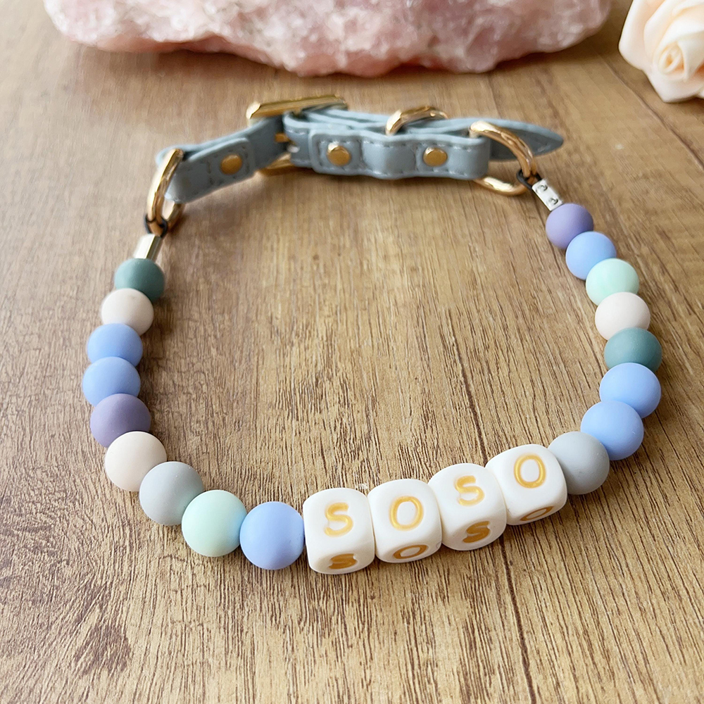 Personalized Handmade Beaded Adjustable Buckle Dog Collar | BKPet221