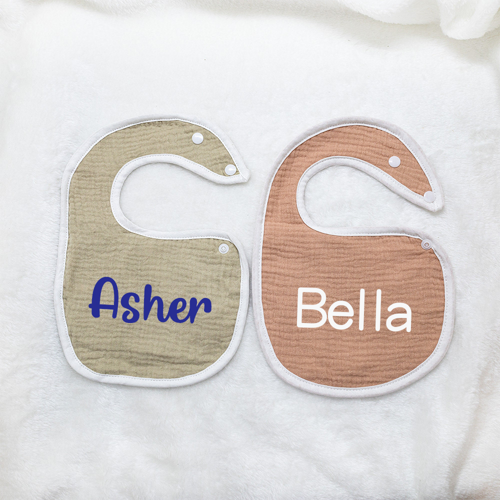 Personalized Embroidered Baby Cotton Bibs | CWBaby306