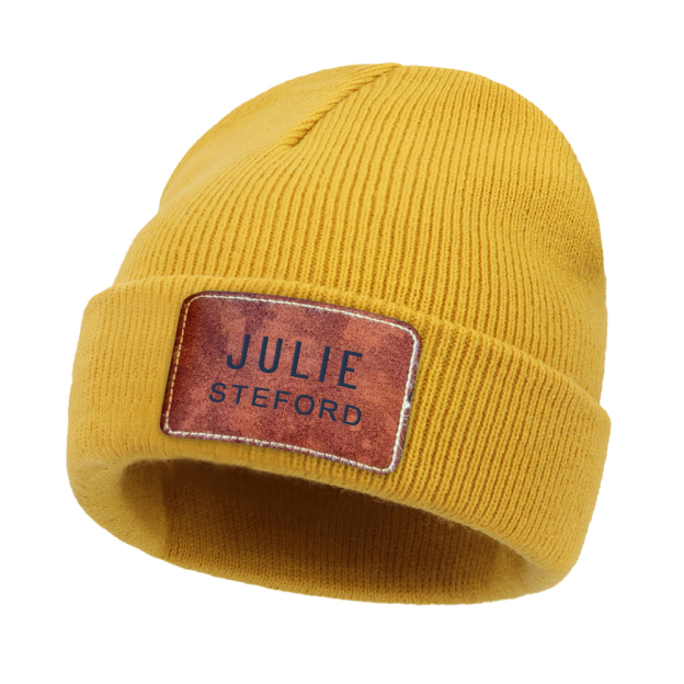 Personalized Classic Leather Patch Beanies For Kid & Adult | HSKid65