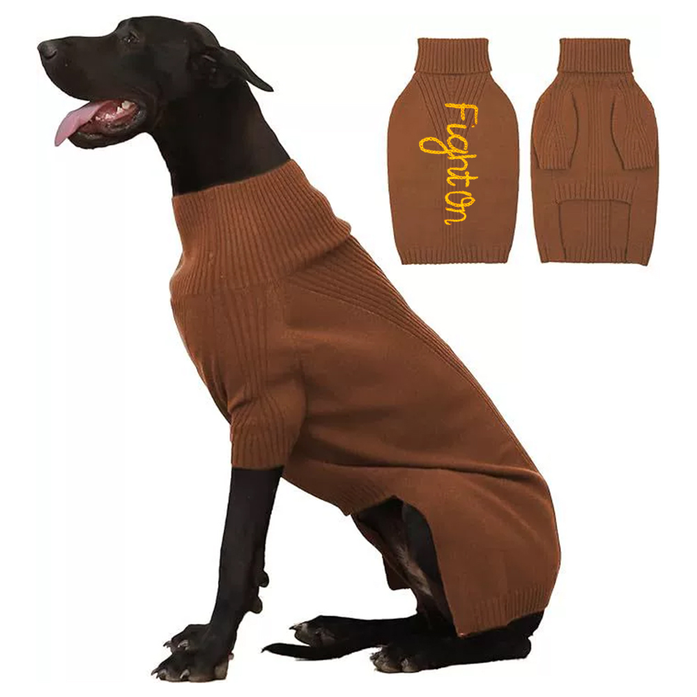 Personalized Hand Embroidery Pets Christmas Knit Sweater | BKPet235