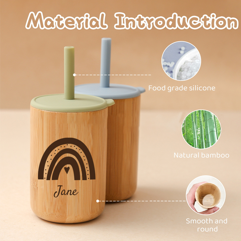 Personalized 5oz Eco-friendly Bamboo & Silicone Non-spill Cup | YouBottle57