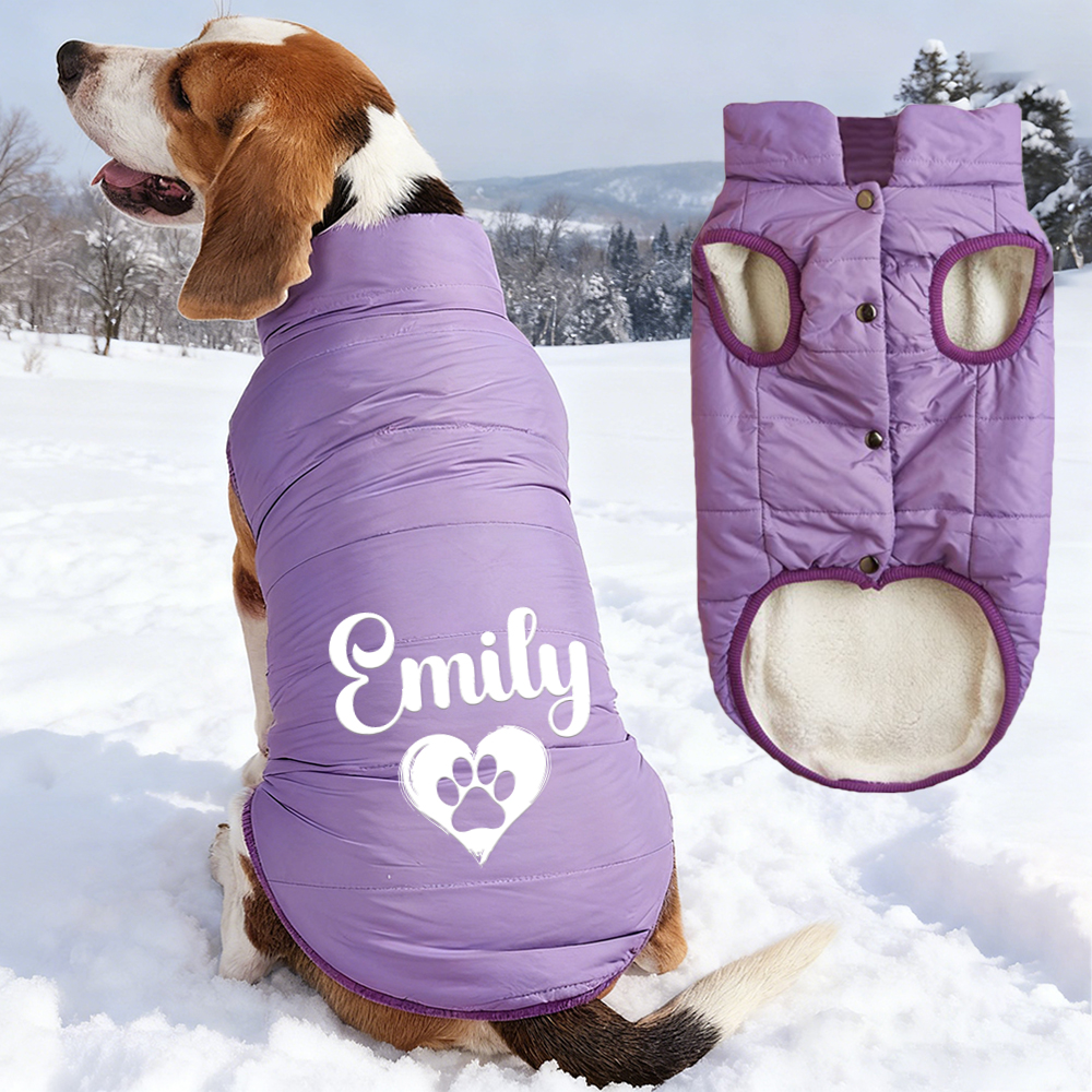 Personalized Pet Winter Warm Puffer Vest | BKPet14801