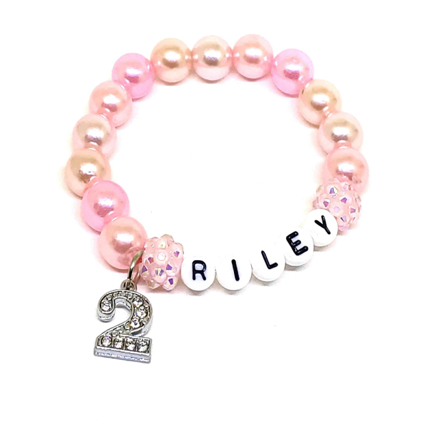 Personalized Kids Lovely Birthday Bead Bracelet With Name | CWBeach233