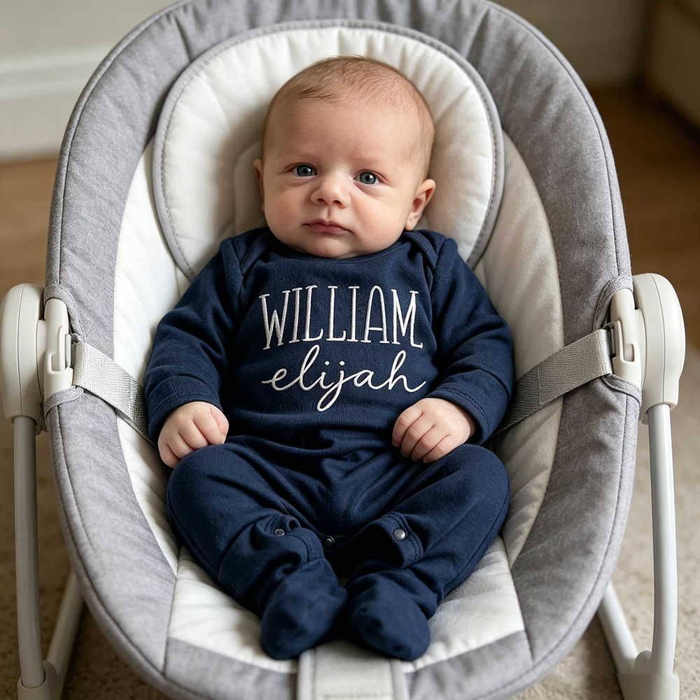 Personalized Embroidery Baby Coming Home Romper and Hat Set | CWBaby472