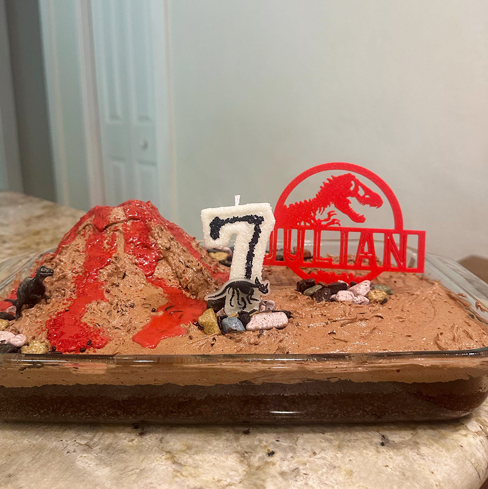 Personalized Jurassic Party Dinosaur Cake Topper | CWGift65