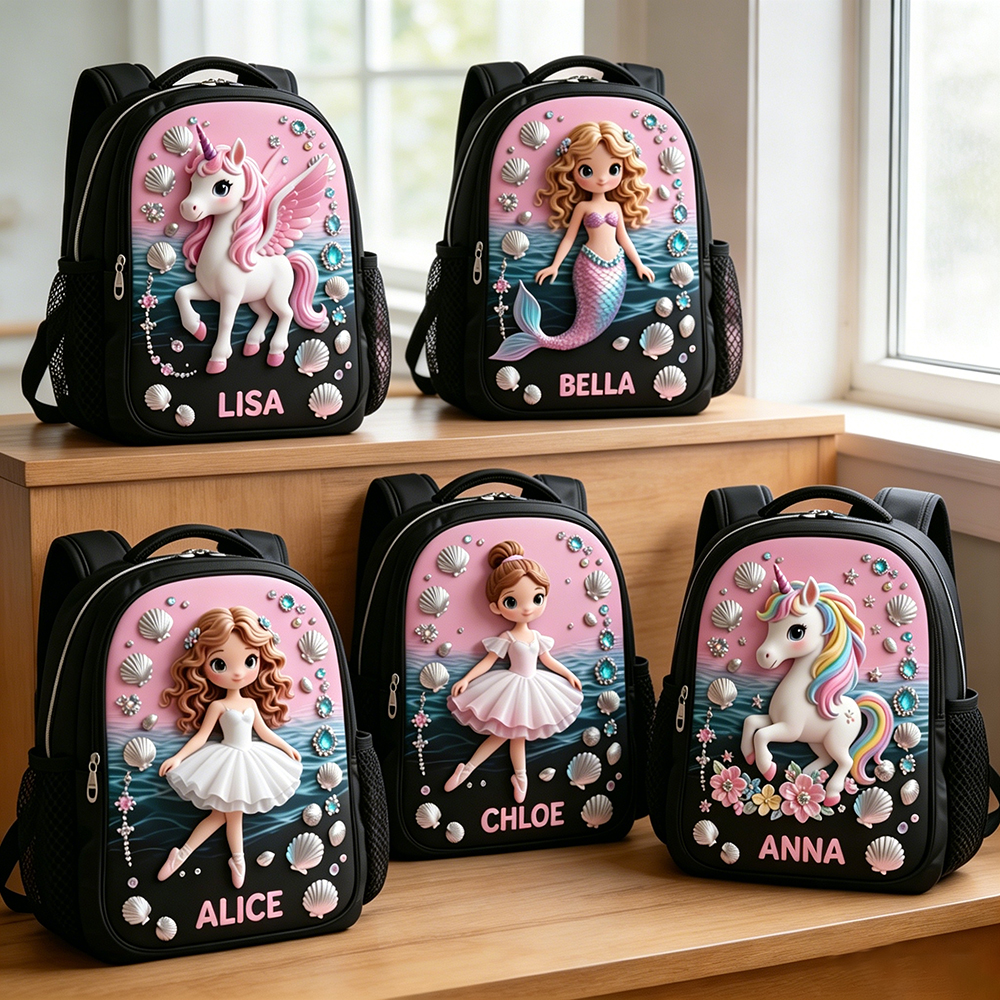 Personalized Princess Glitter Backpack Set | CWPack367