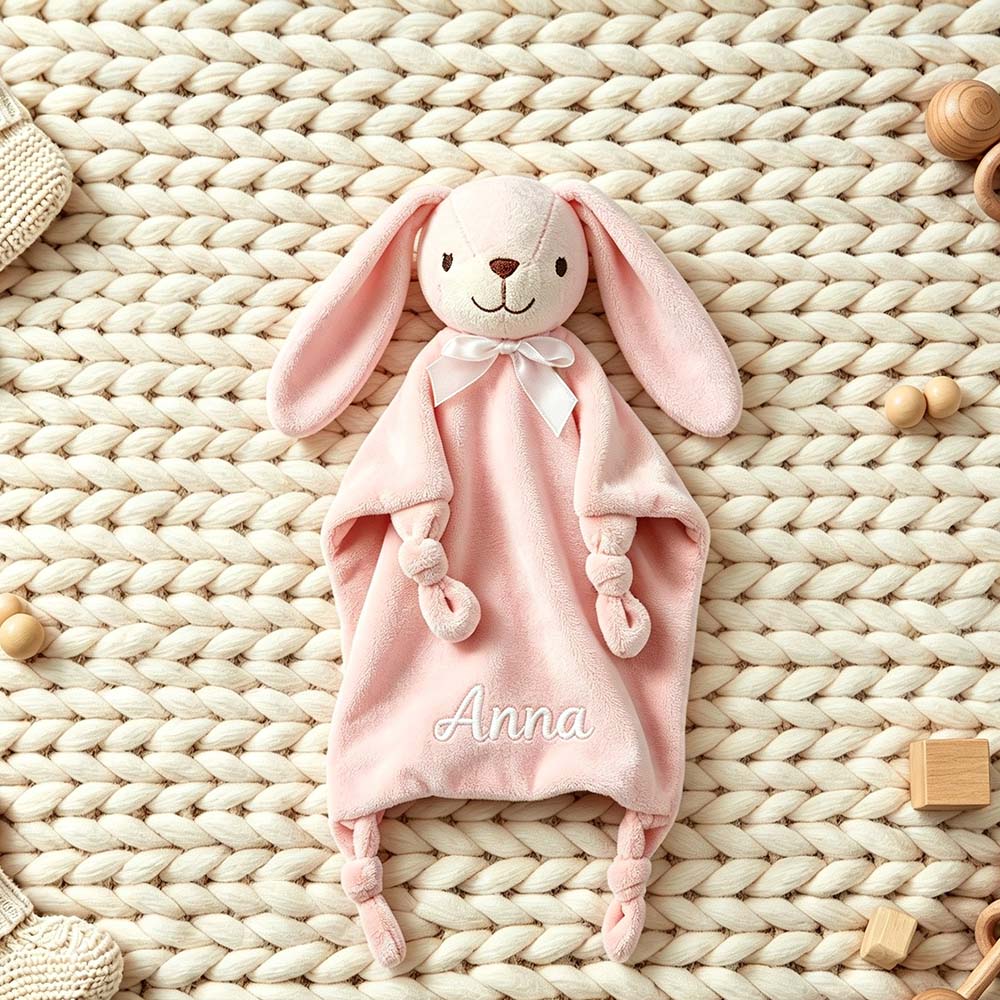 Personalized Embroidered Cute Animal Baby Security Blanket | CWToy199