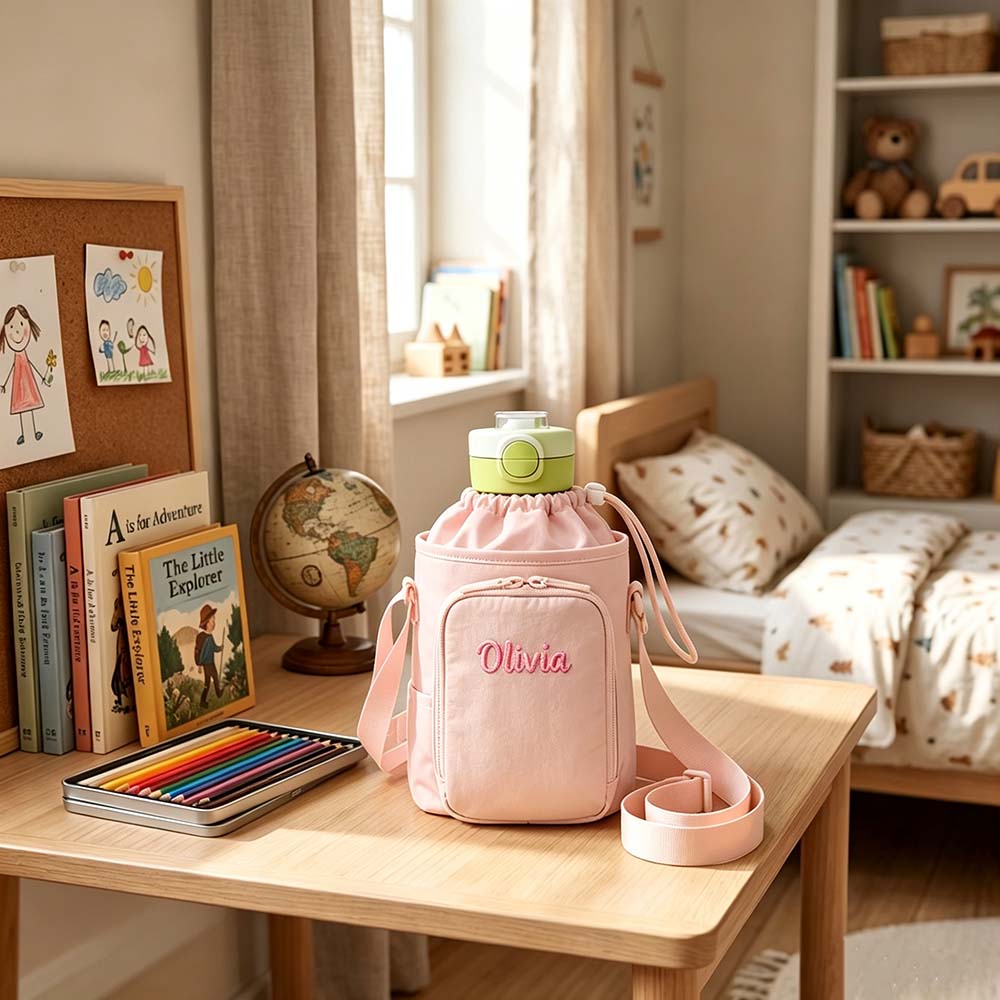 Personalized Embroidered Kids Water Bottle Carrier | CWPack387
