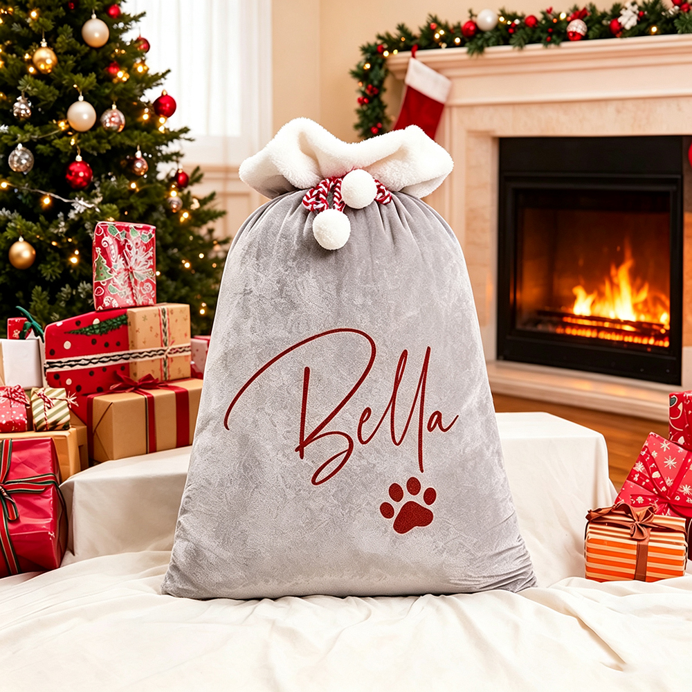 Personalized Christmas Velvet Santa Sack for Gifts | MCGift102