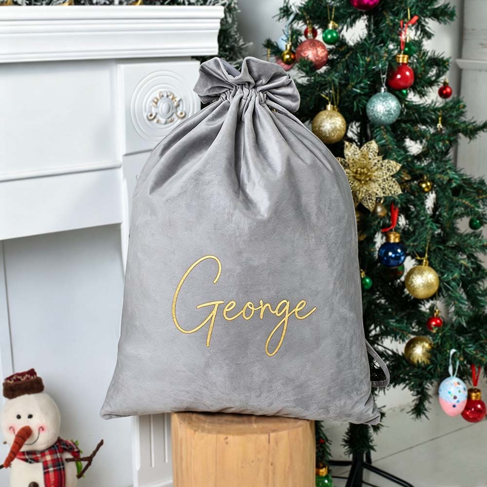 Personalized Custom Name Christmas Velvet Gift Bag | MCGift395