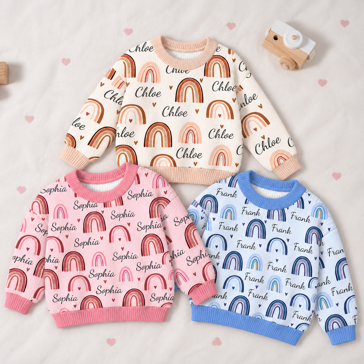 Personalized Lovely Kids Rainbow Knit Sweater | CWSweater03