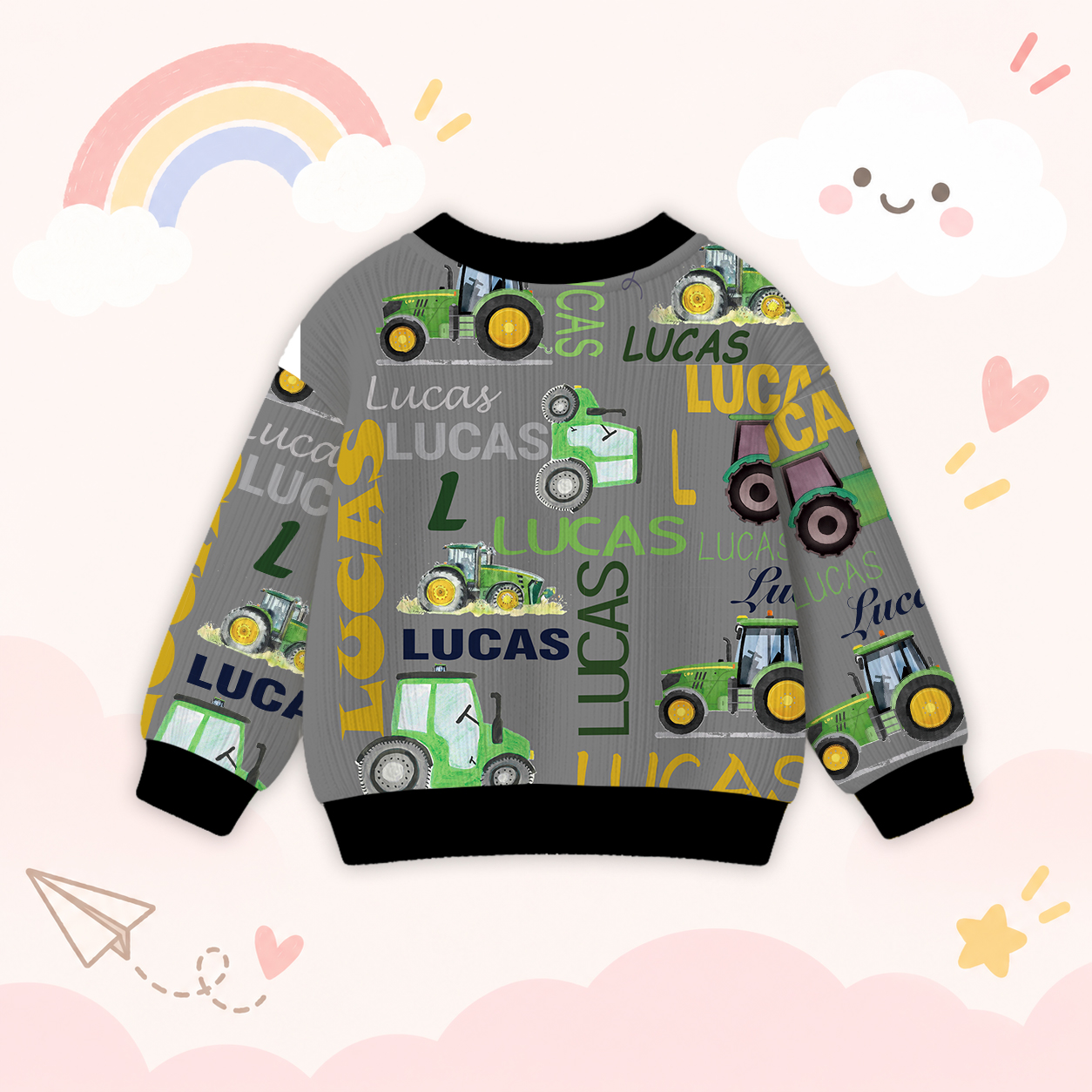 Personalized Lovely Kids Truck Knit Sweater | CWSweater05