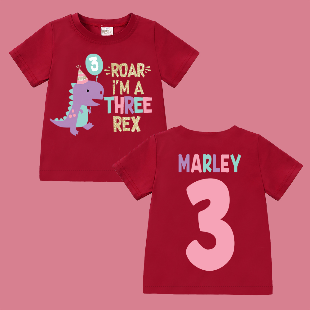 Personalized ROAR Dinosaur Theme Birthday T-Shirt | inBirth18