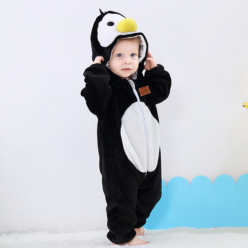 Personalized Leather Patch Baby Animal Romper  | CWBaby122