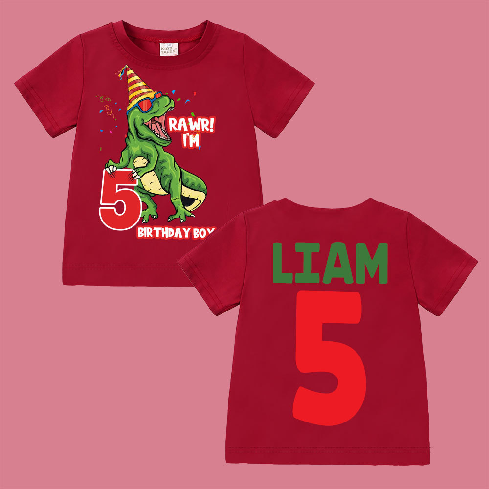 Personalized Dinosaur Birthday Boy T-Shirt | inBirth23