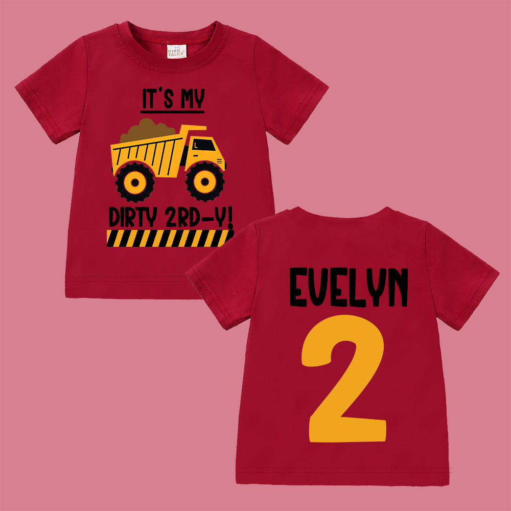Personalized Truck Construction Dirty Birthday T-Shirt | inBirth25